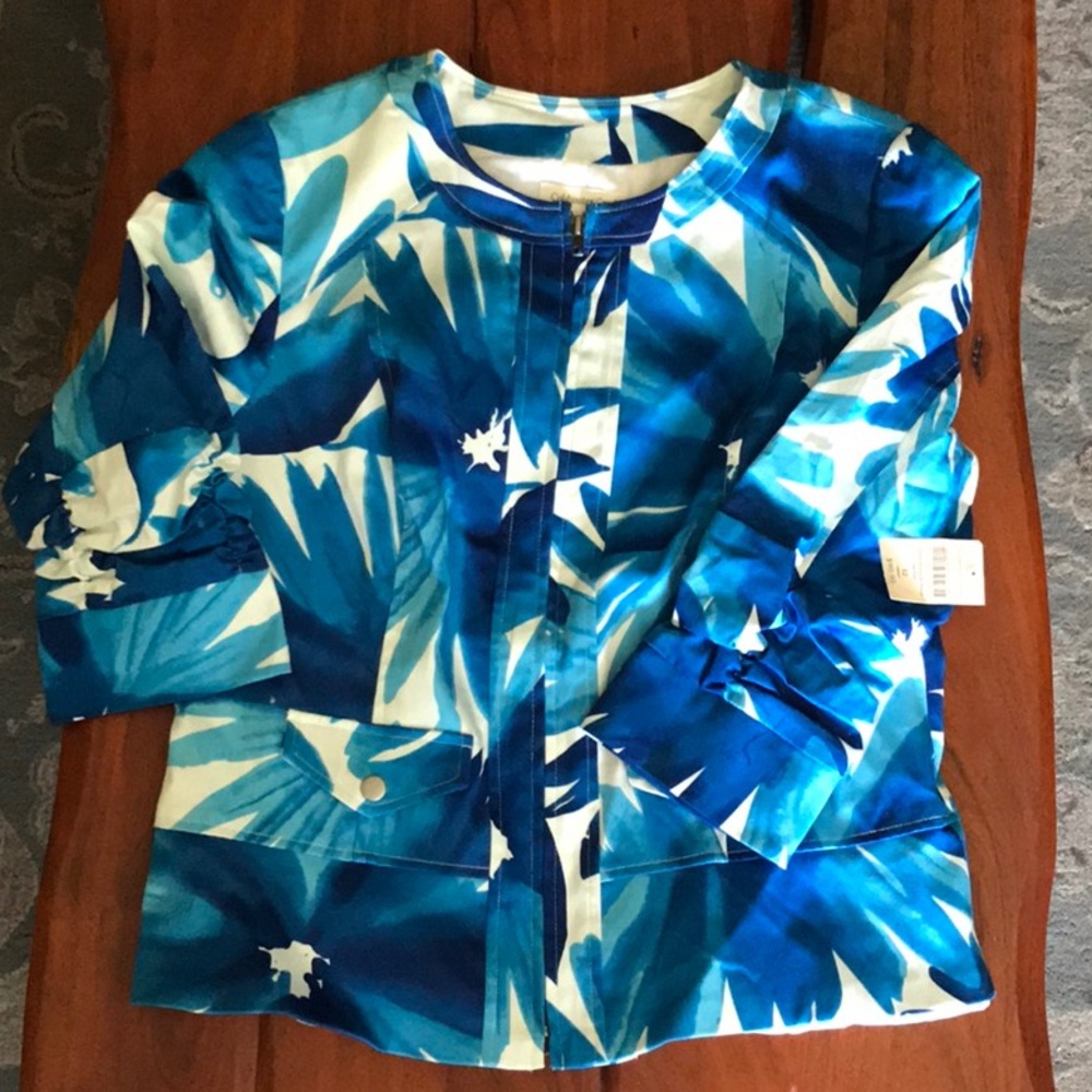 Coldwater Creek Bold Printed Floral Jacket NWT